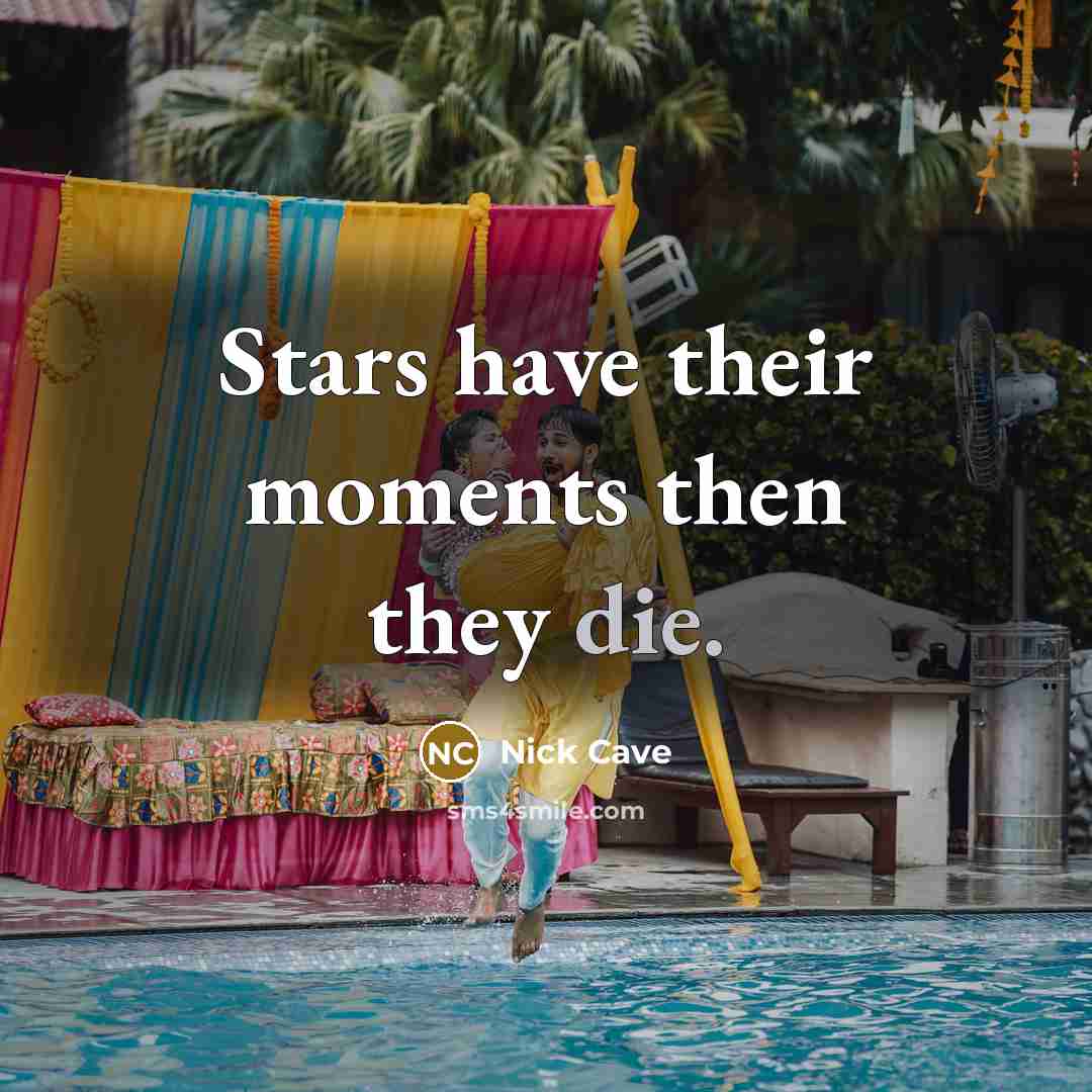 “Stars have their moments then they die.…” quote by Nick Cave