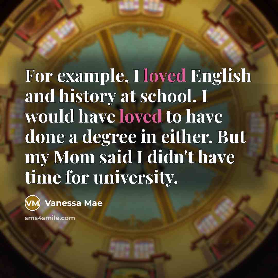“For example, I loved English and history at school. I…” quote by Vanessa Mae