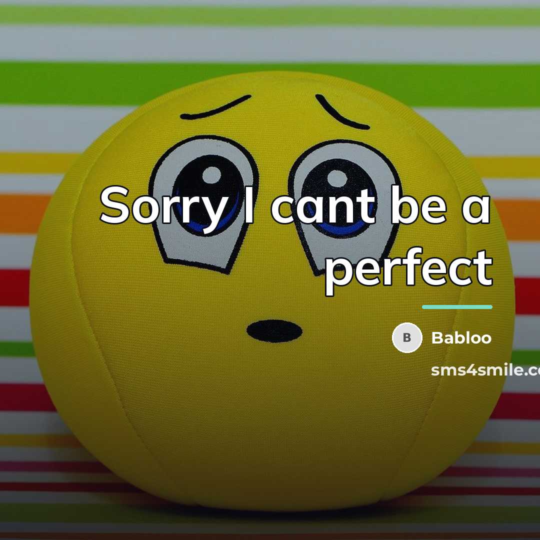 “Sorry I cant be a perfect…” quote by Babloo