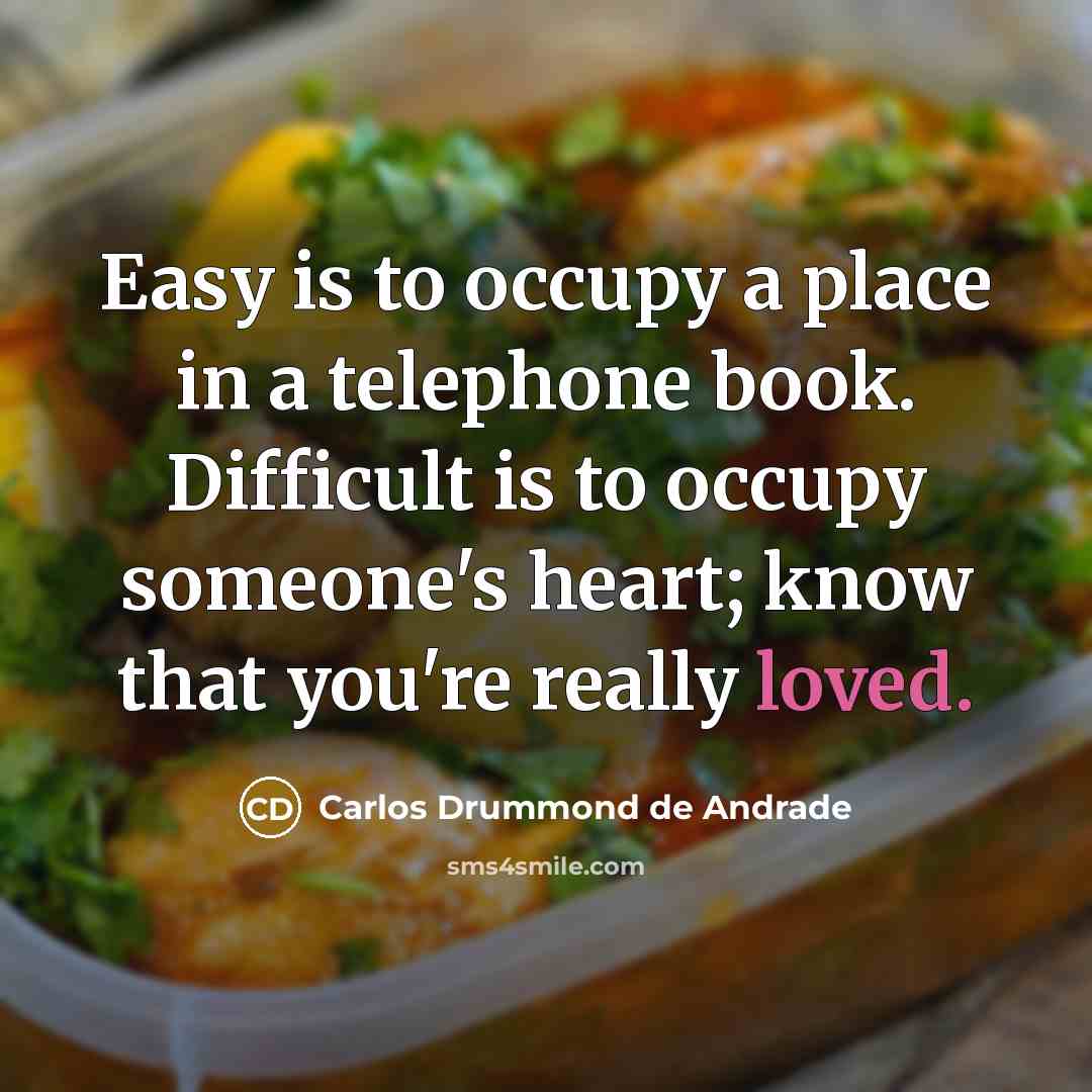 “Easy is to occupy a place in a telephone book.…” quote by Carlos Drummond de Andrade
