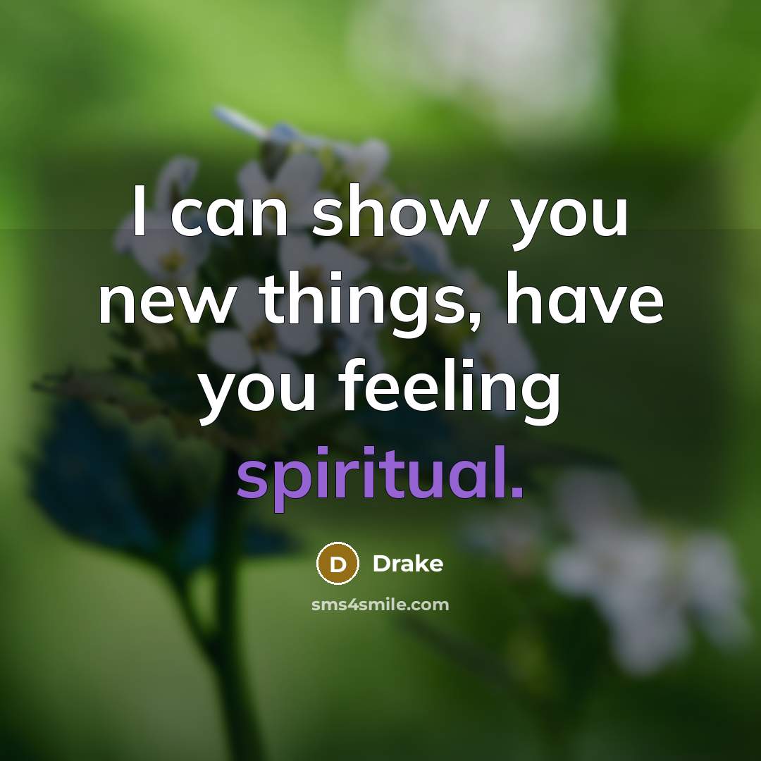 “I can show you new things, have you feeling spiritual.…” quote by Drake