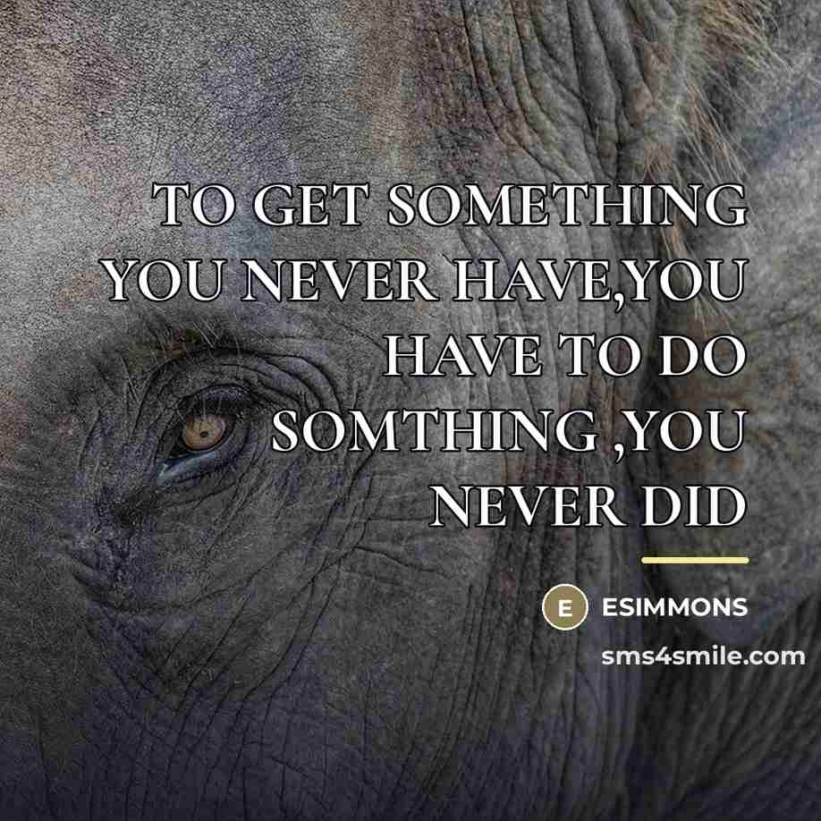 “TO GET SOMETHING YOU NEVER HAVE,YOU HAVE TO DO SOMTHING…” quote by Esimmons