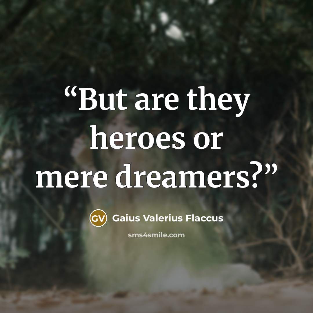 “But are they heroes or mere dreamers?” quote by Gaius Valerius Flaccus