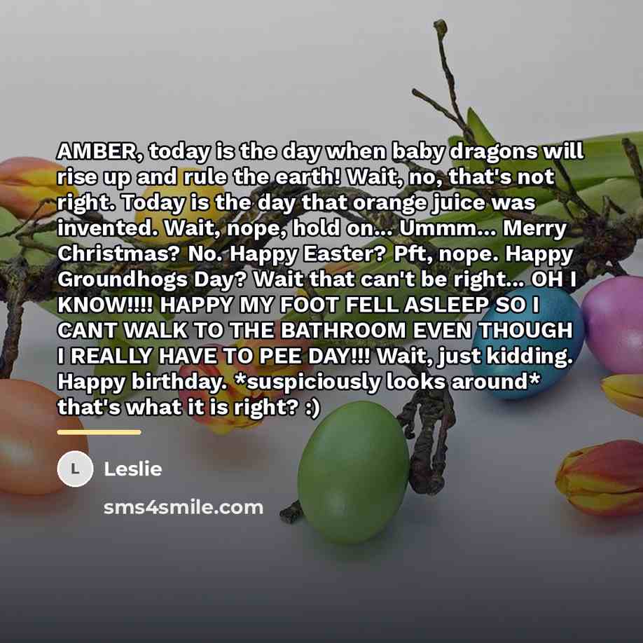 “AMBER, today is the day when baby dragons will rise…” quote by Leslie