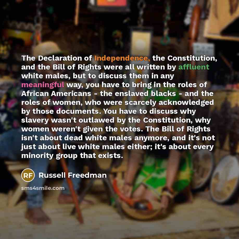 “The Declaration of Independence, the Constitution, and the Bill of…” quote by Russell Freedman
