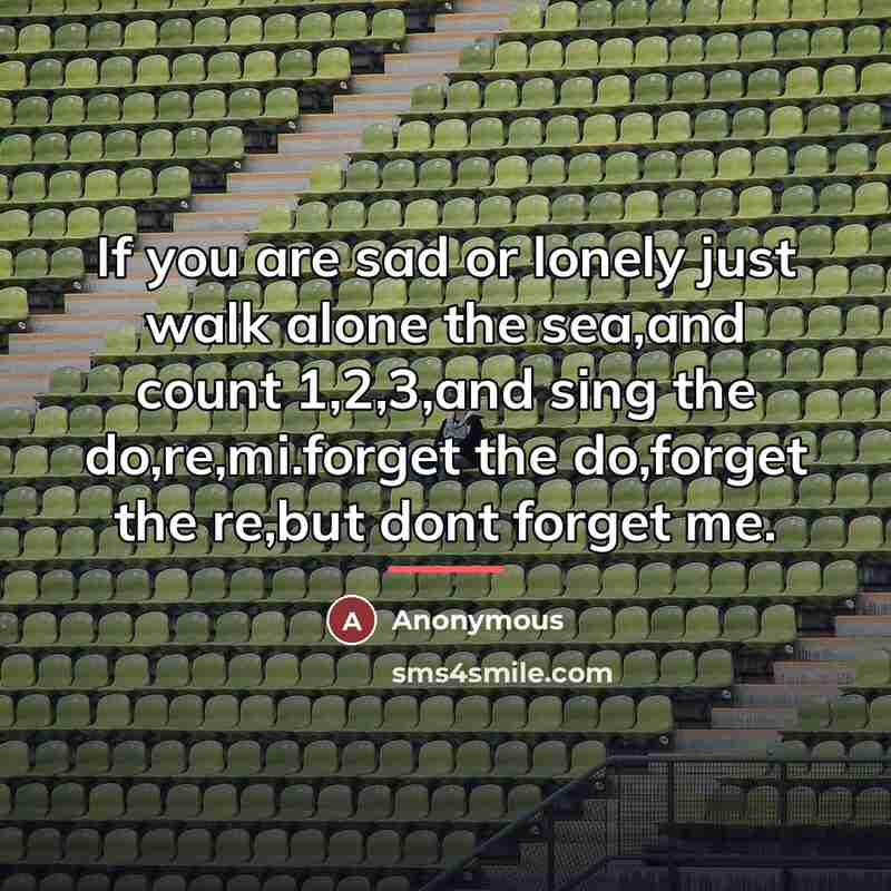 “If you are sad or lonely just walk alone the…” quote by Anonymous