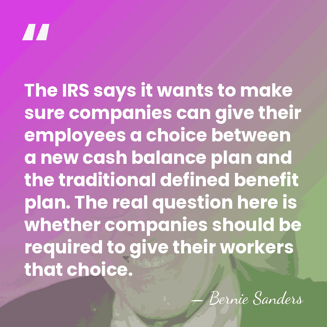 The IRS says it wants to make sure companies can give their&hellip; - Bernie Sanders
