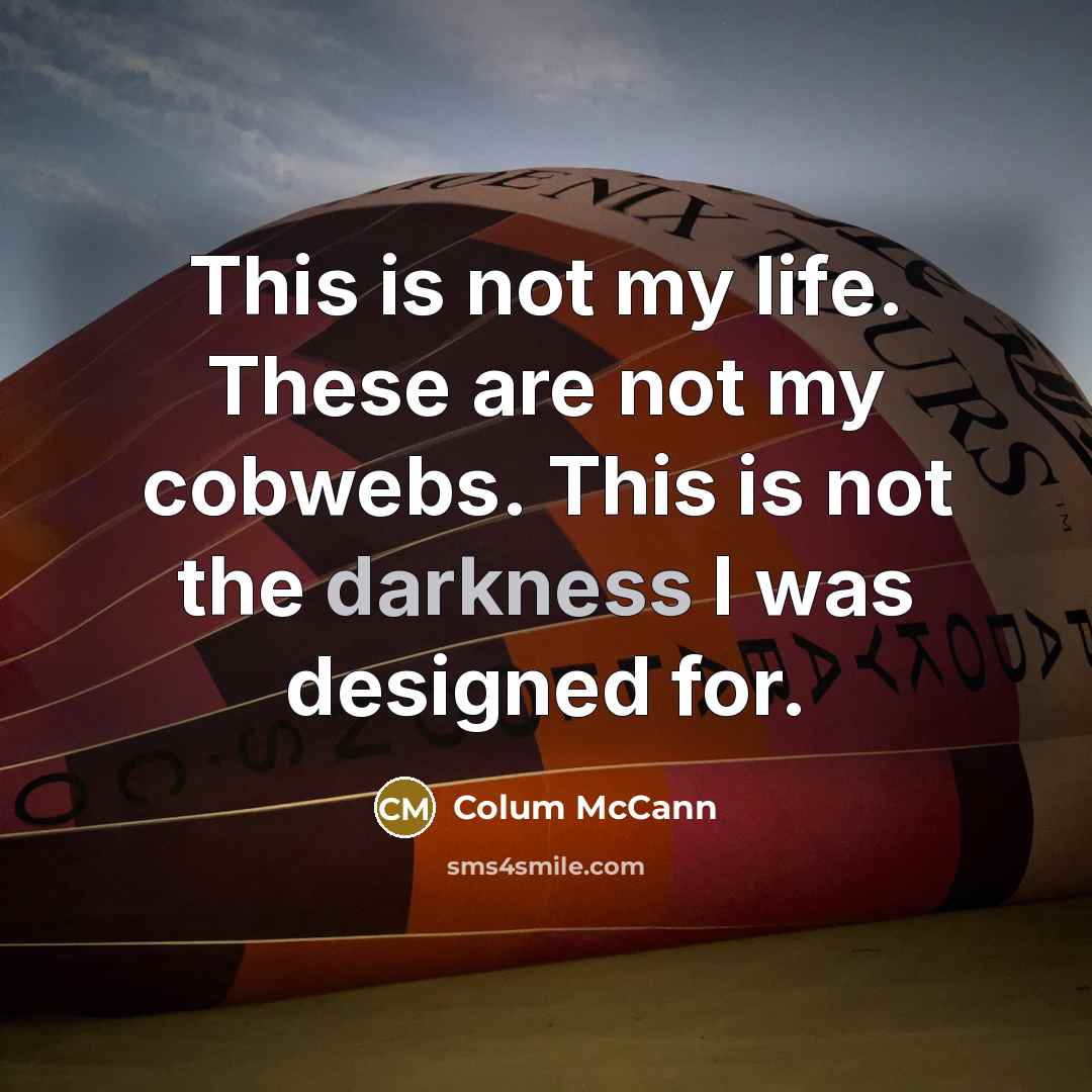 “This is not my life. These are not my cobwebs.…” quote by Colum McCann