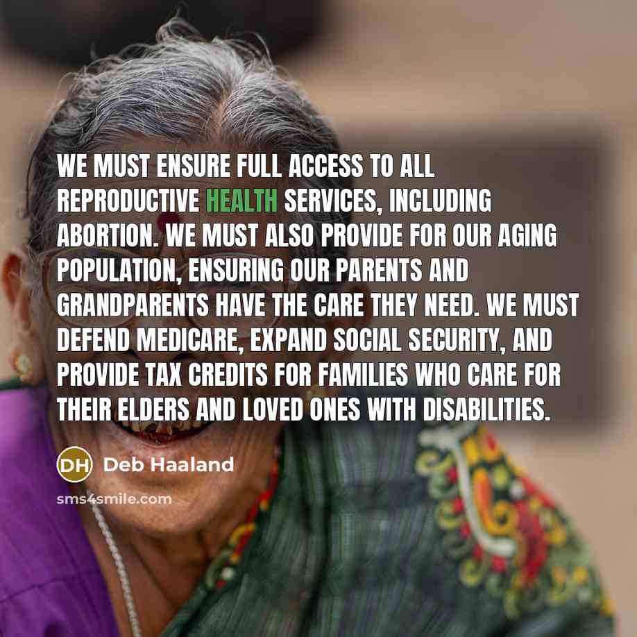 “We must ensure full access to all reproductive health services,…” quote by Deb Haaland