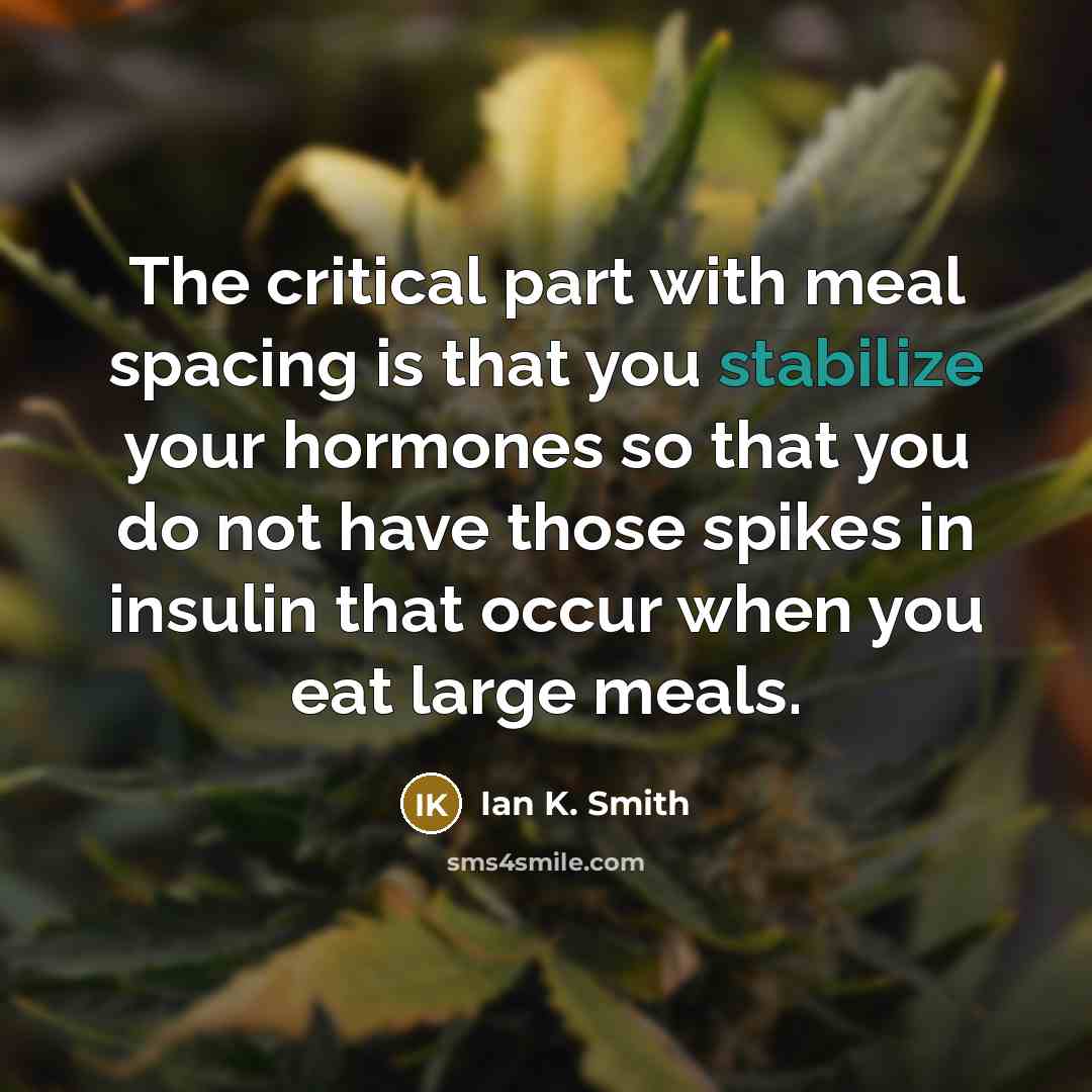“The critical part with meal spacing is that you stabilize…” quote by Ian K. Smith