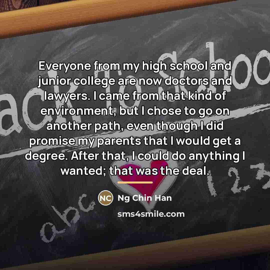 “Everyone from my high school and junior college are now…” quote by Ng Chin Han