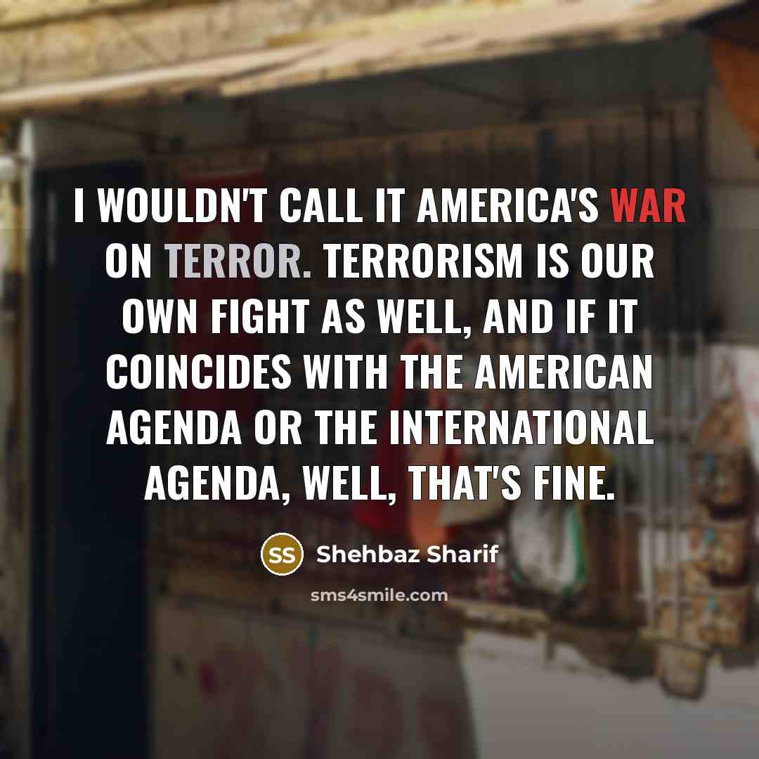 “I wouldn't call it America's war on terror. Terrorism is…” quote by Shehbaz Sharif