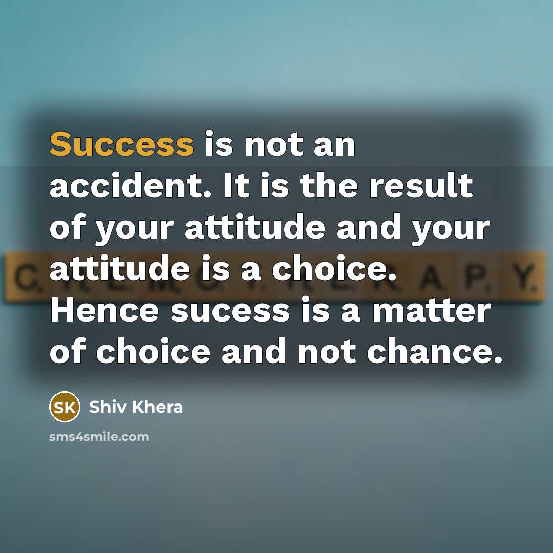 “Success is not an accident. It is the result of…” quote by Shiv Khera