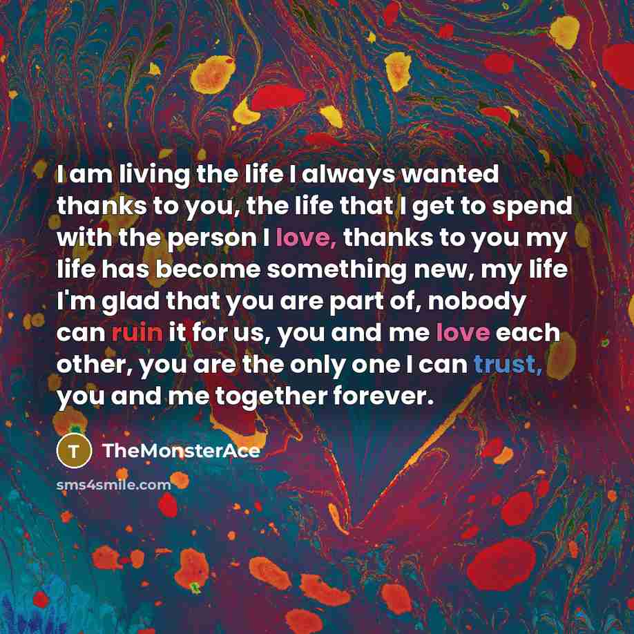 “I am living the life I always wanted thanks to…” quote by TheMonsterAce
