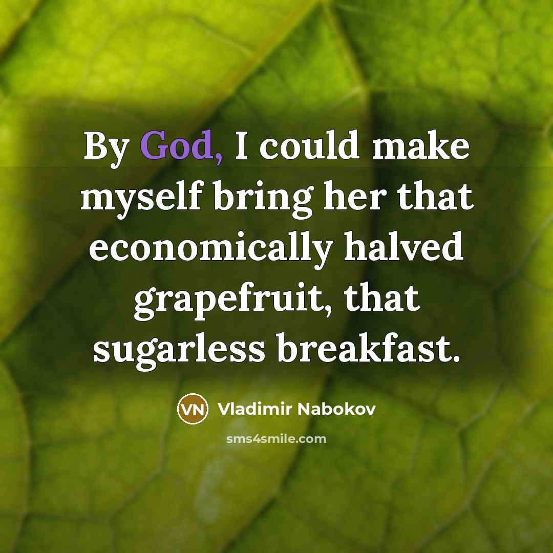 “By God, I could make myself bring her that economically…” quote by Vladimir Nabokov