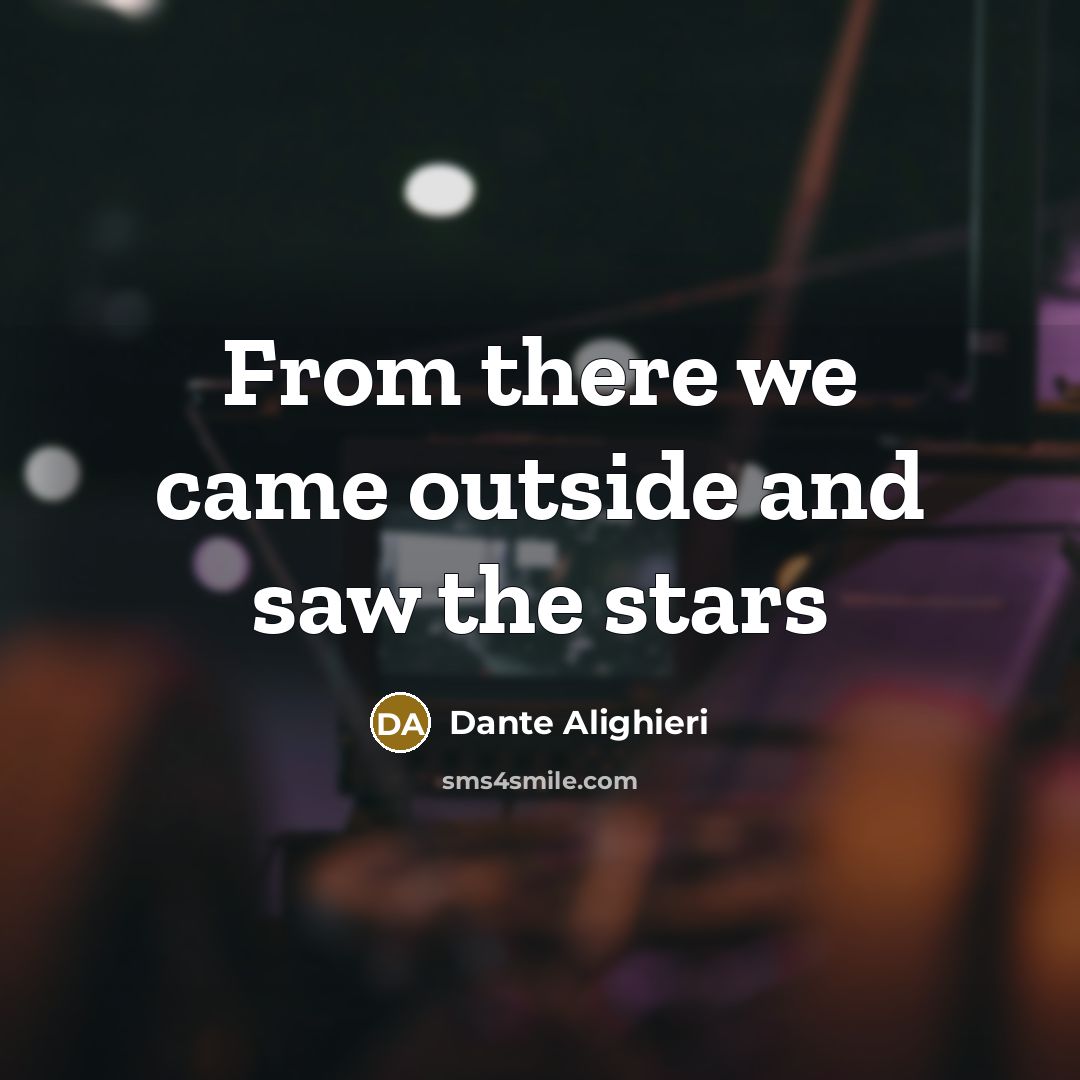 “From there we came outside and saw the stars…” quote by Dante Alighieri