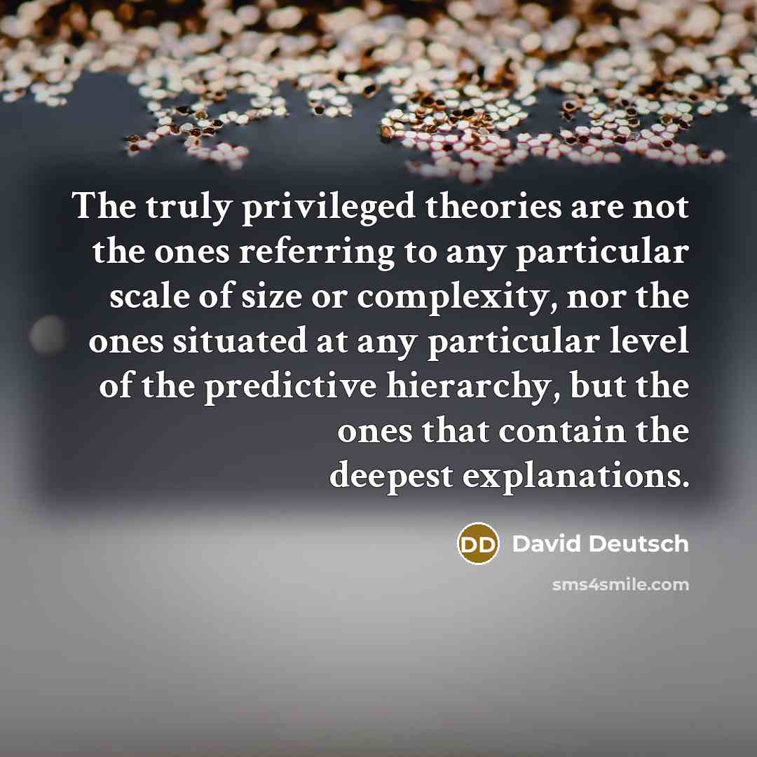 “The truly privileged theories are not the ones referring to…” quote by David Deutsch