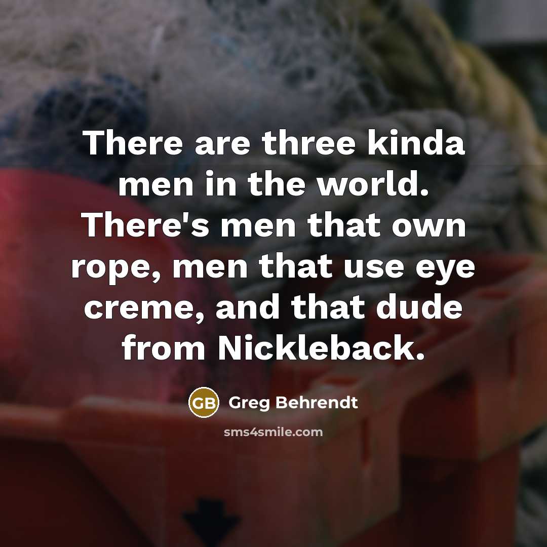 “There are three kinda men in the world. There's men…” quote by Greg Behrendt