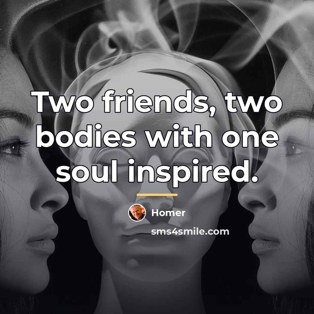 “Two friends, two bodies with one soul inspired.…” quote by Homer