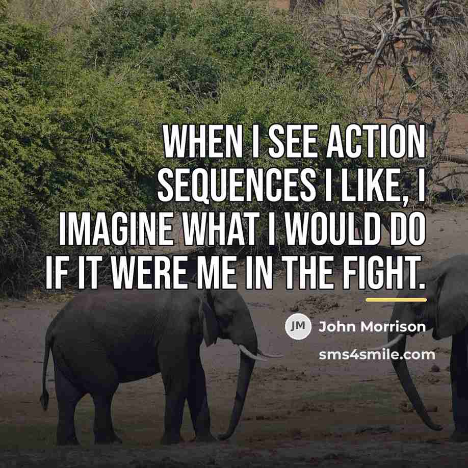 “When I see action sequences I like, I imagine what…” quote by John Morrison