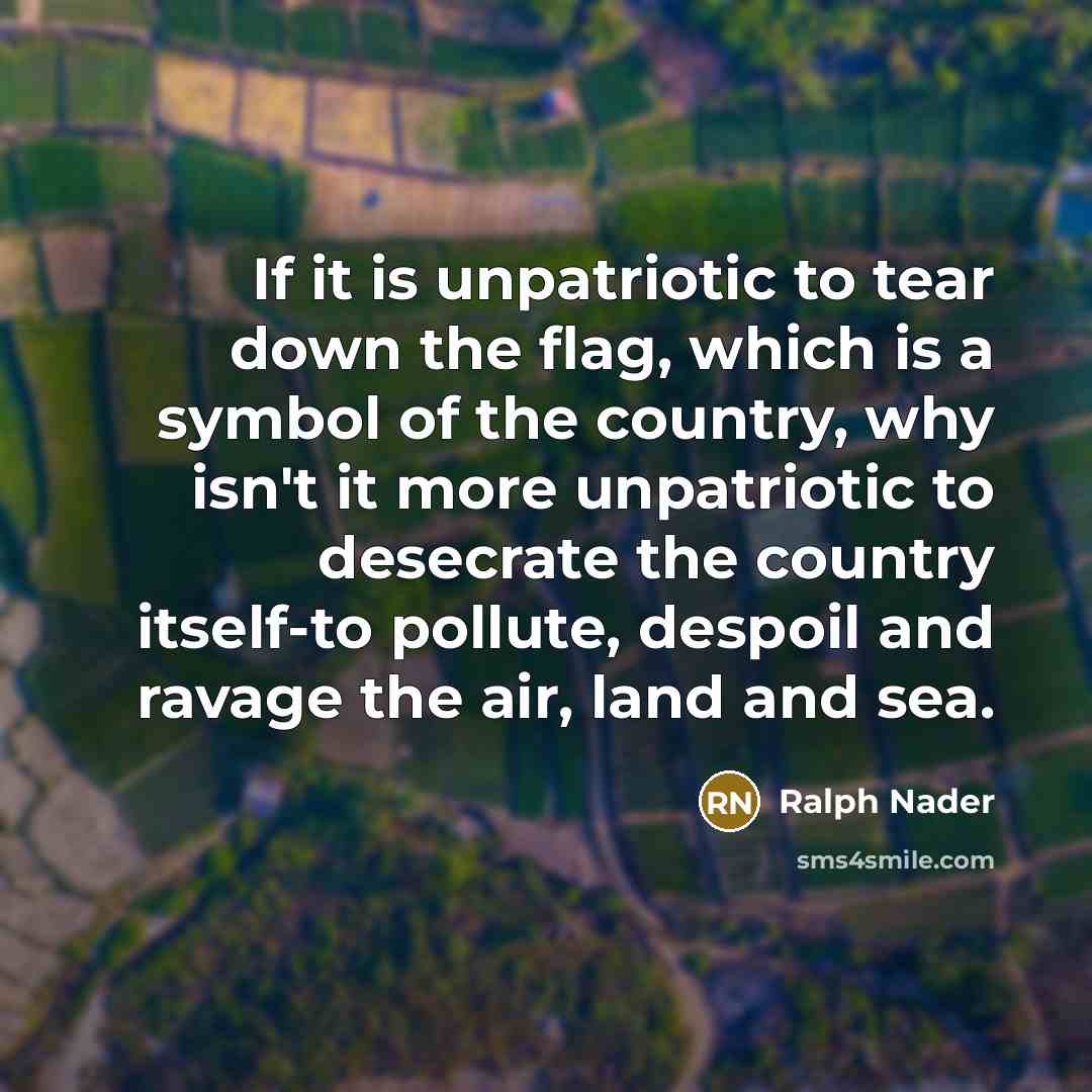 “If it is unpatriotic to tear down the flag, which…” quote by Ralph Nader