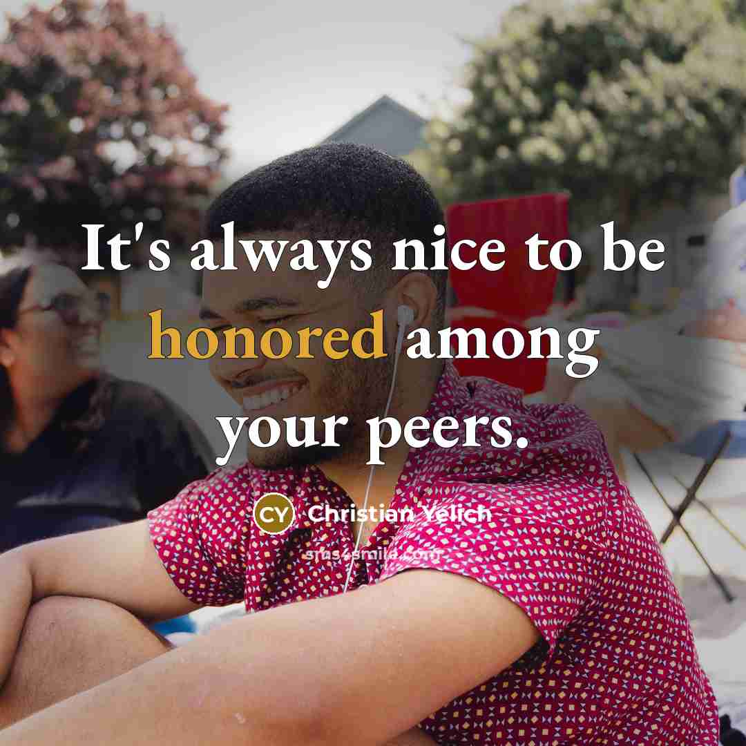 “It's always nice to be honored among your peers.…” quote by Christian Yelich