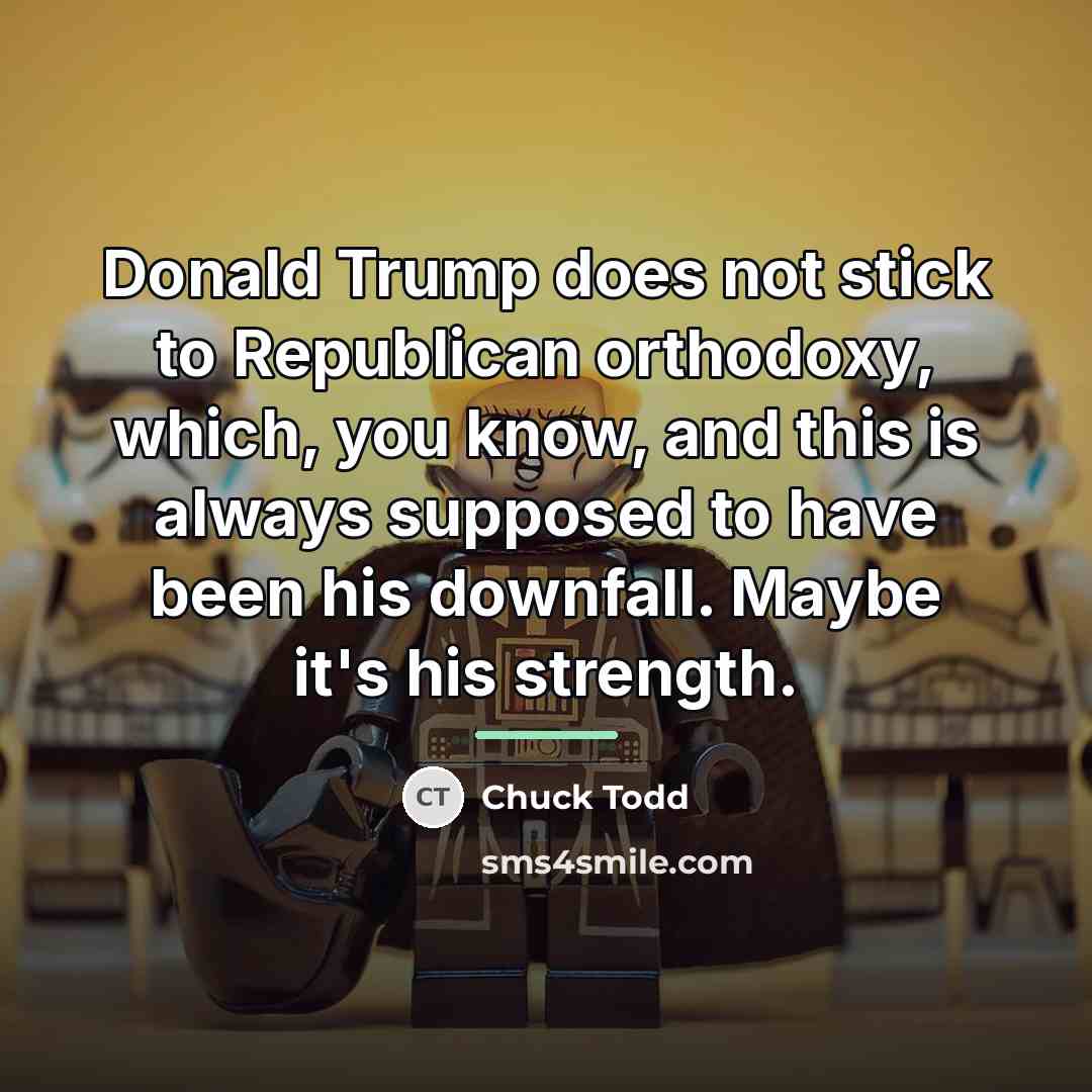 “Donald Trump does not stick to Republican orthodoxy, which, you…” quote by Chuck Todd