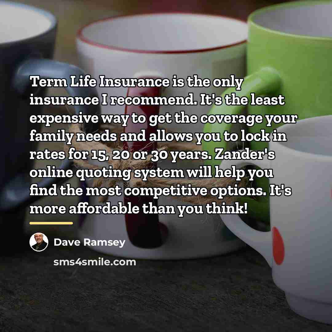 “Term Life Insurance is the only insurance I recommend. It's…” quote by Dave Ramsey