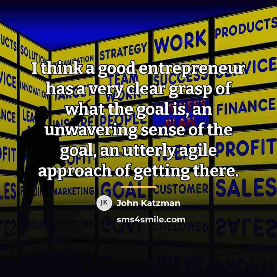 “I think a good entrepreneur has a very clear grasp…” quote by John Katzman