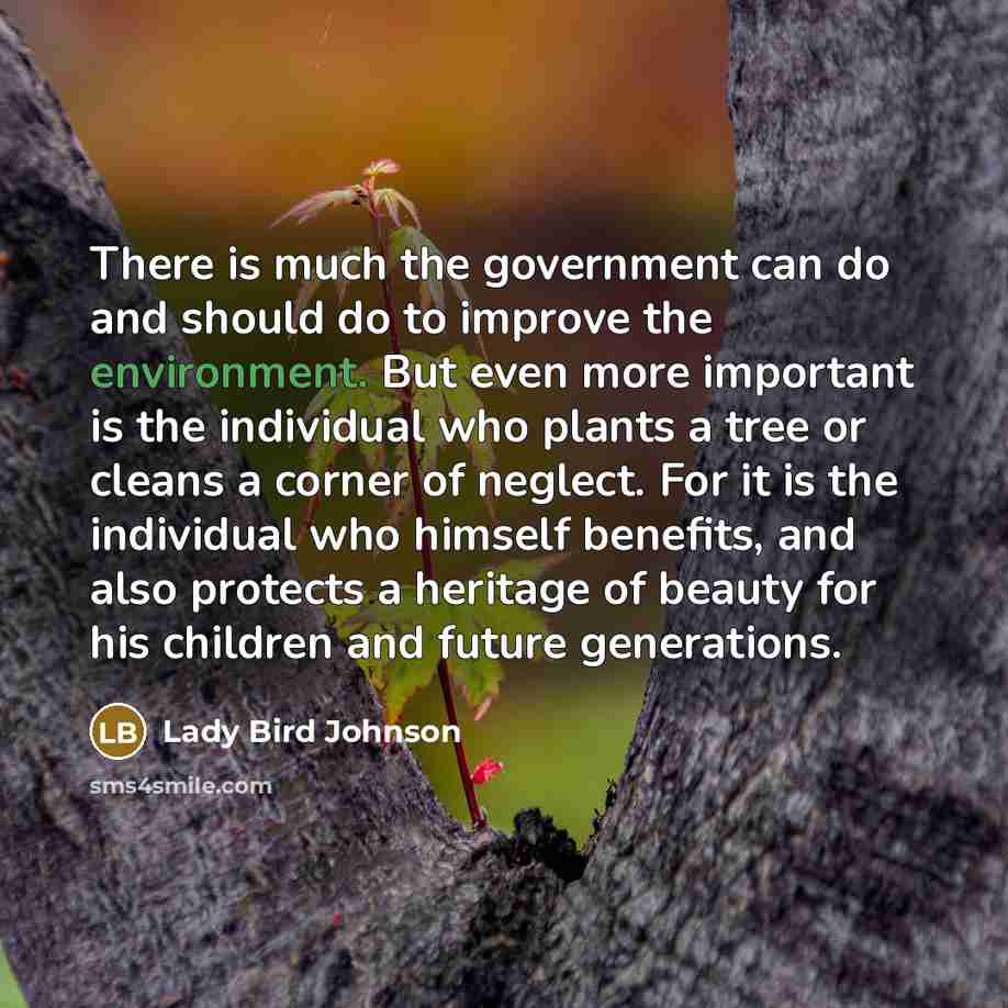 “There is much the government can do and should do…” quote by Lady Bird Johnson