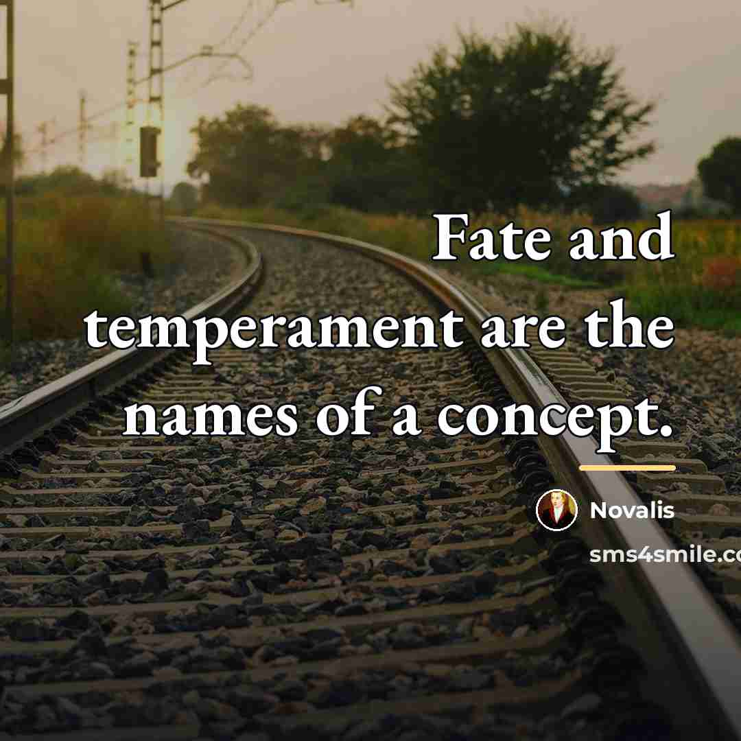 “Fate and temperament are the names of a concept.…” quote by Novalis