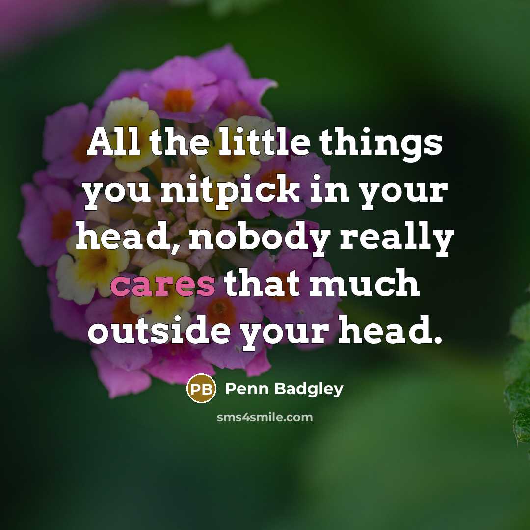 “All the little things you nitpick in your head, nobody…” quote by Penn Badgley