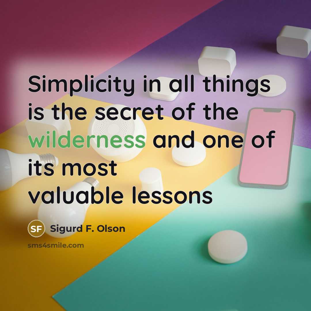 “Simplicity in all things is the secret of the wilderness…” quote by Sigurd F. Olson