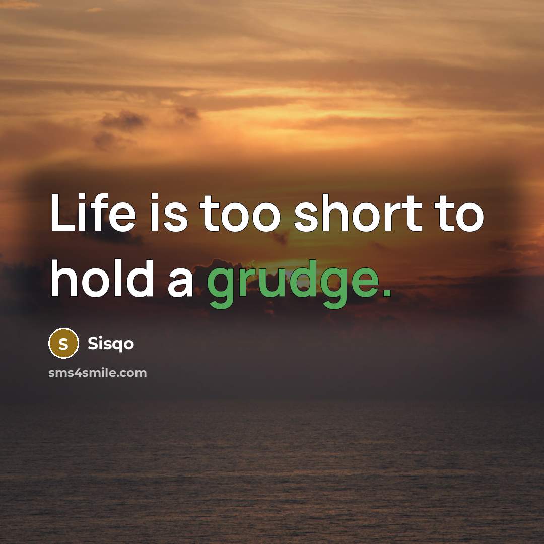 “Life is too short to hold a grudge.…” quote by Sisqo
