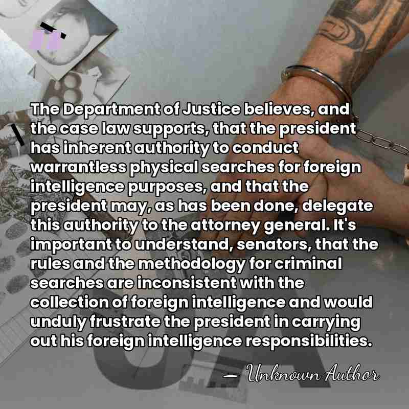 The Department of Justice believes, and the case law supports, that the&hellip; - Jamie Gorelick