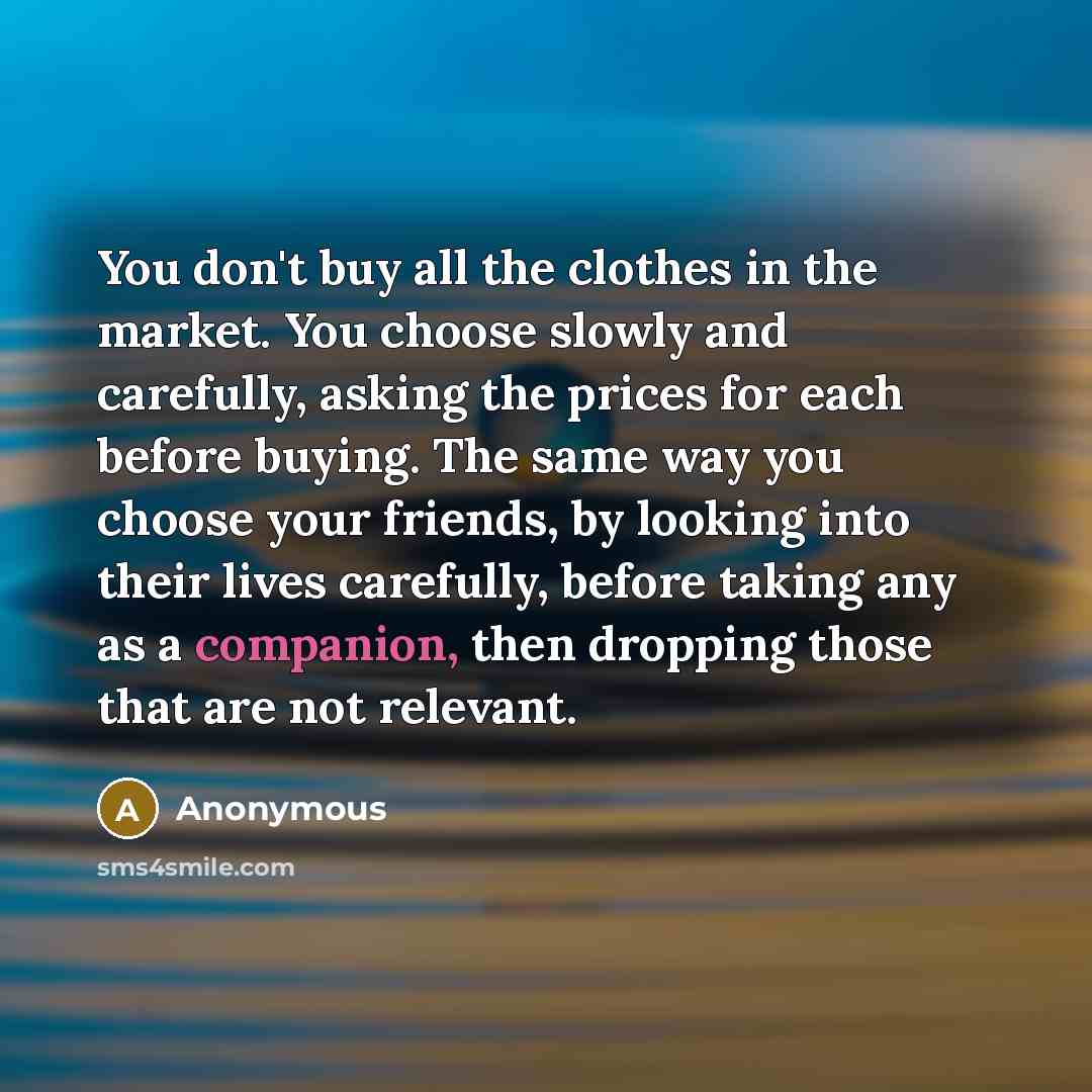 “You don't buy all the clothes in the market. You…” quote by Anonymous