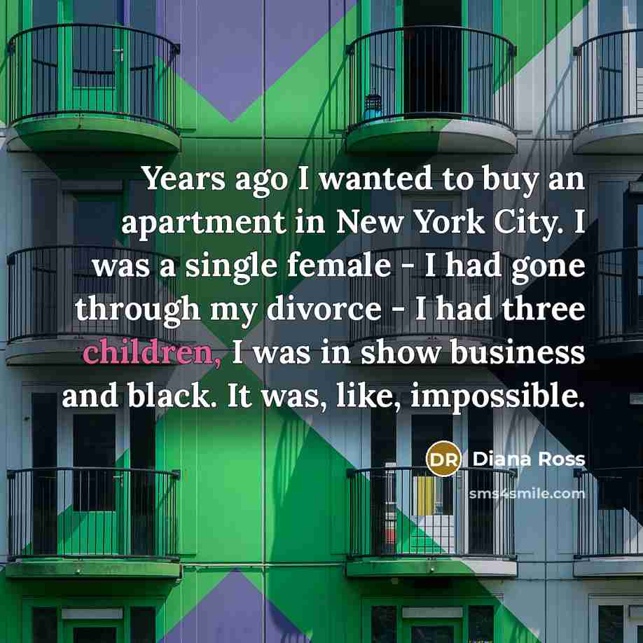 “Years ago I wanted to buy an apartment in New…” quote by Diana Ross
