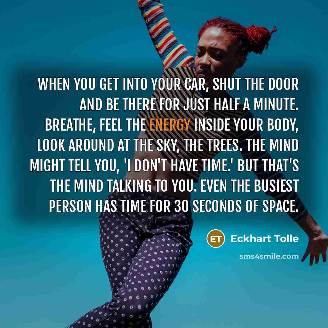 “When you get into your car, shut the door and…” quote by Eckhart Tolle