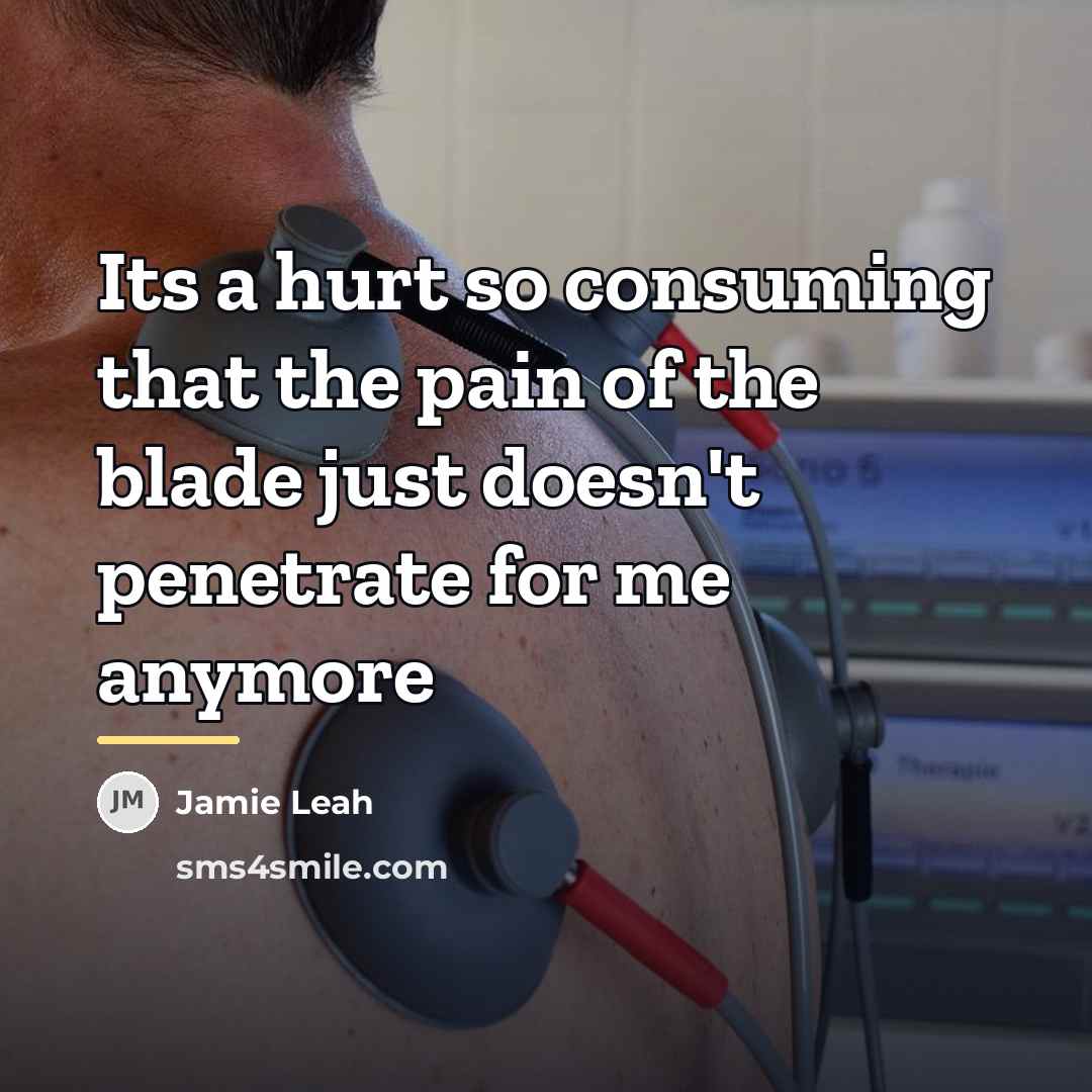 “Its a hurt so consuming that the pain of the…” quote by Jamie Leah