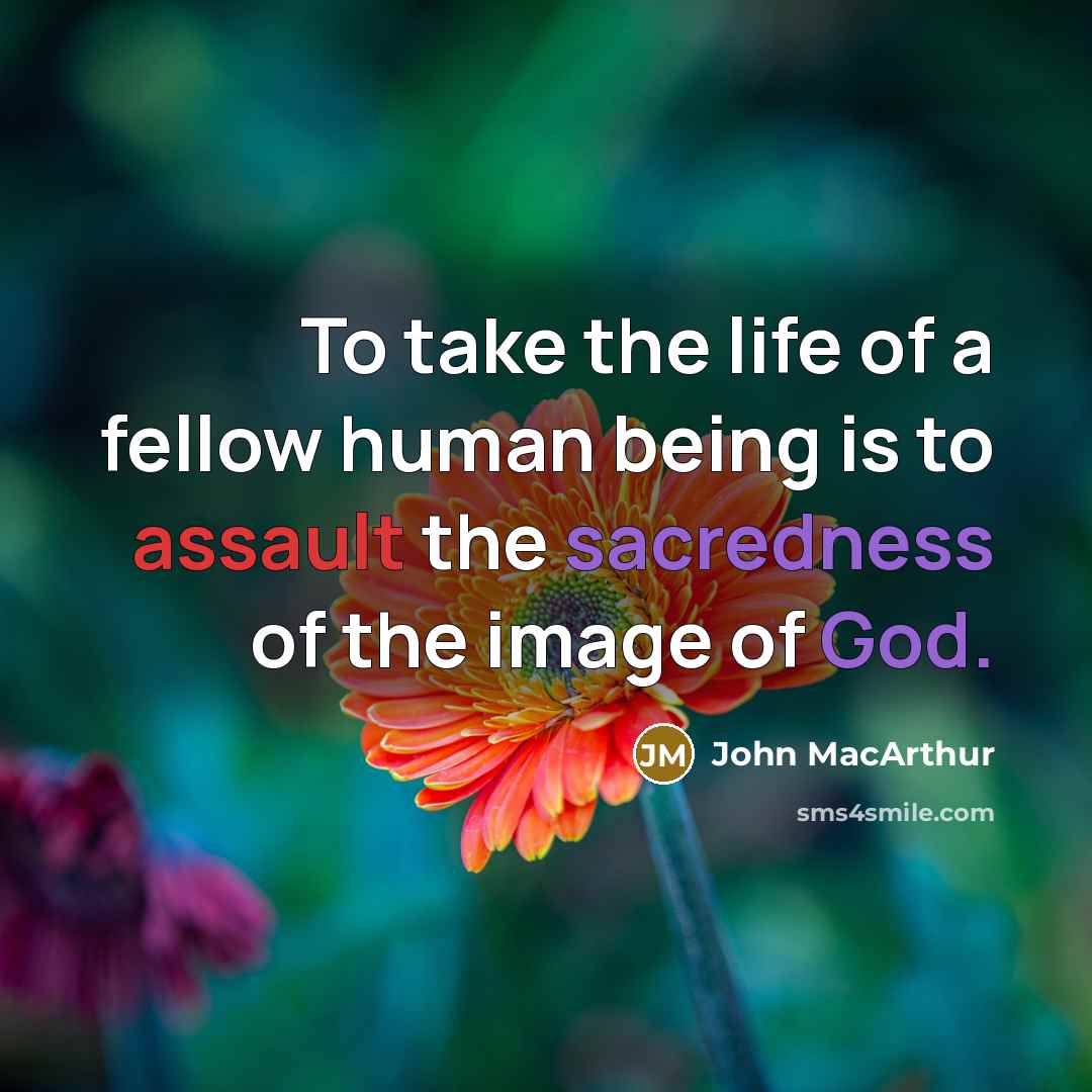 “To take the life of a fellow human being is…” quote by John Macarthur