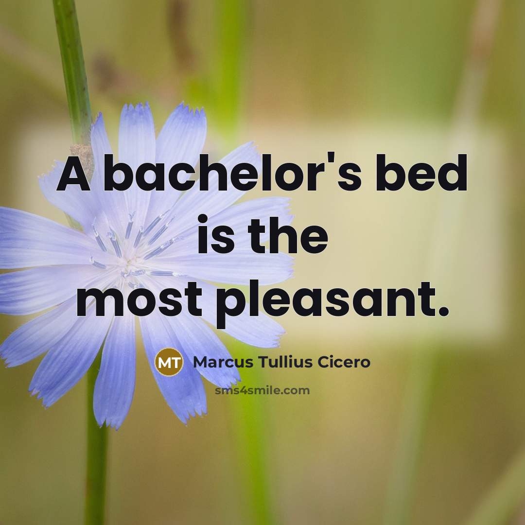“A bachelor's bed is the most pleasant.” quote by Marcus Tullius Cicero