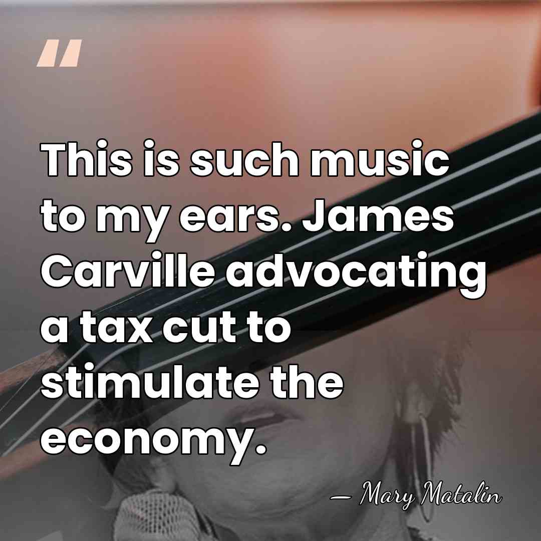This is such music to my ears. James Carville advocating a tax&hellip; - Mary Matalin