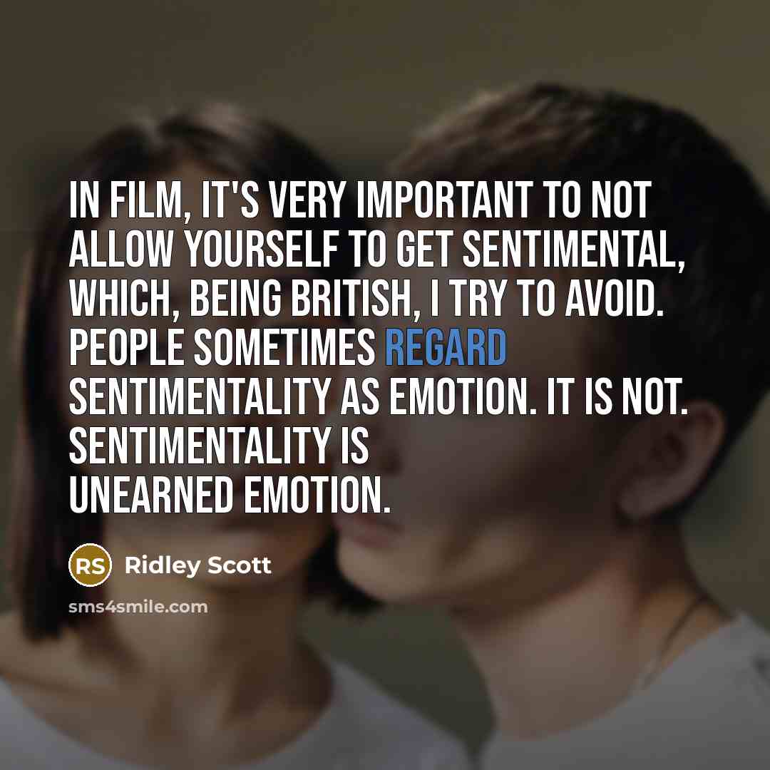 “In film, it's very important to not allow yourself to…” quote by Ridley Scott