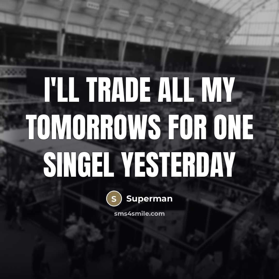 “I'll trade all my tomorrows for one singel yesterday…” quote by Superman