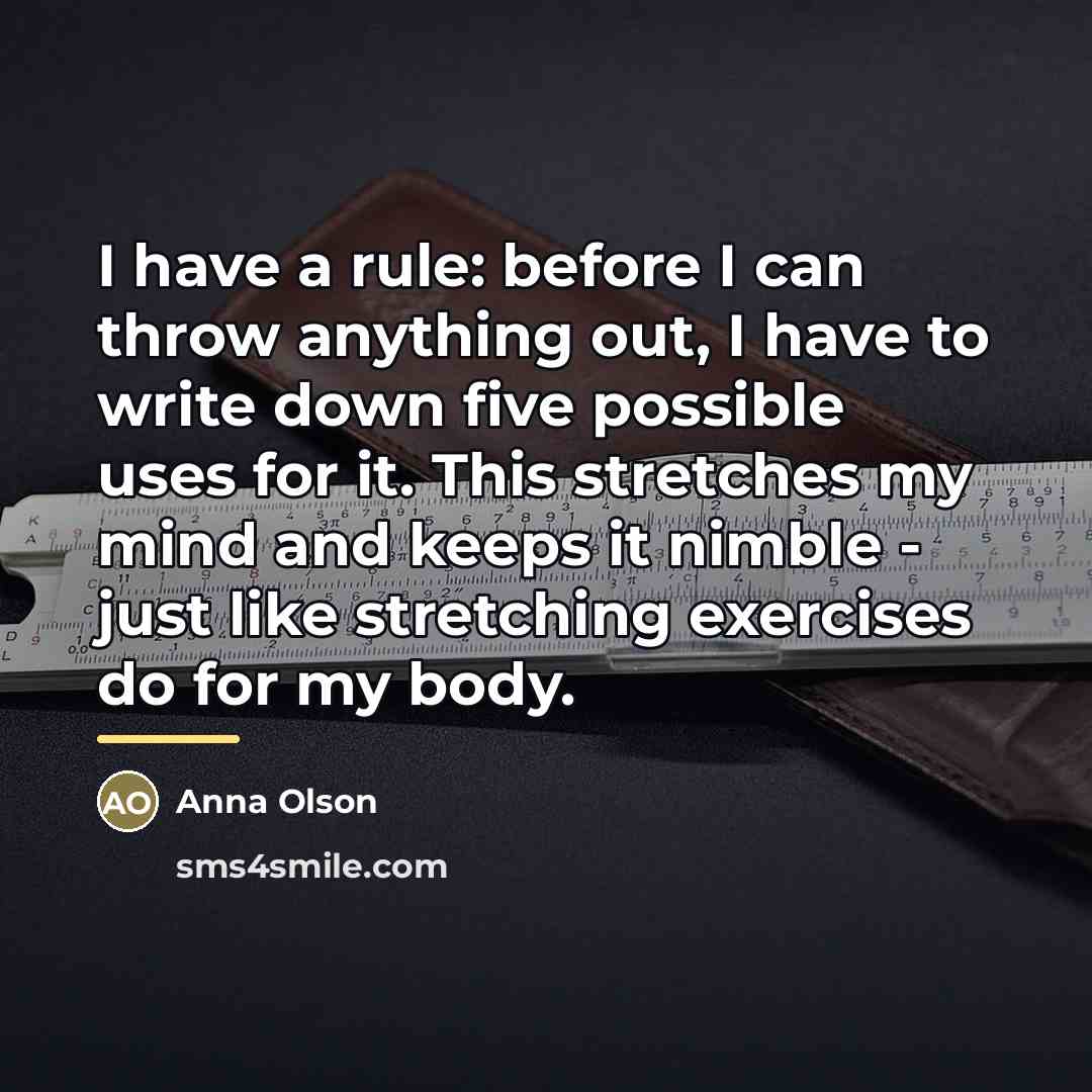 “I have a rule: before I can throw anything out,…” quote by Anna Olson