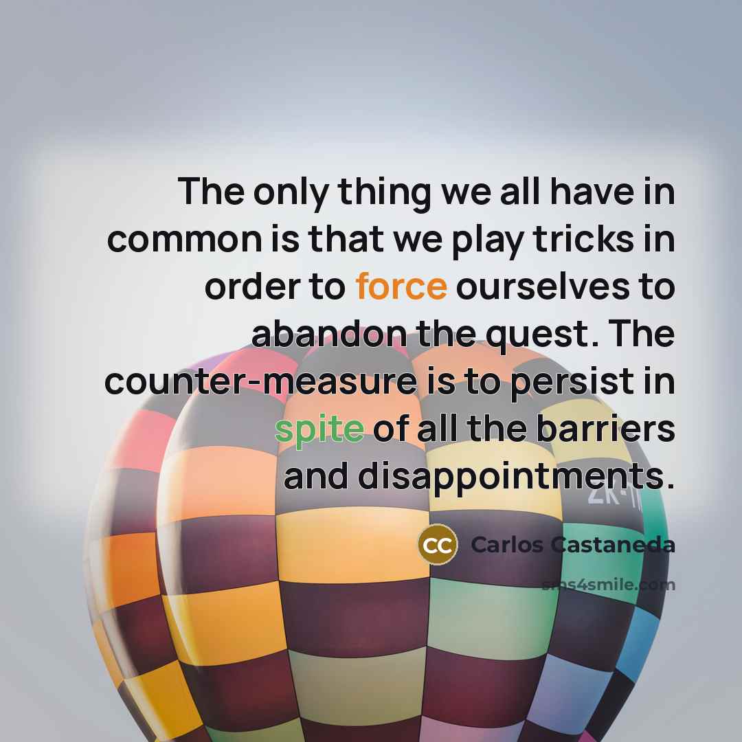 “The only thing we all have in common is that…” quote by Carlos Castaneda