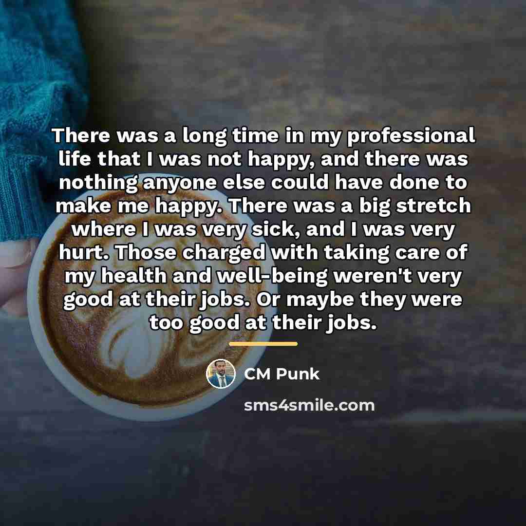 “There was a long time in my professional life that…” quote by CM Punk