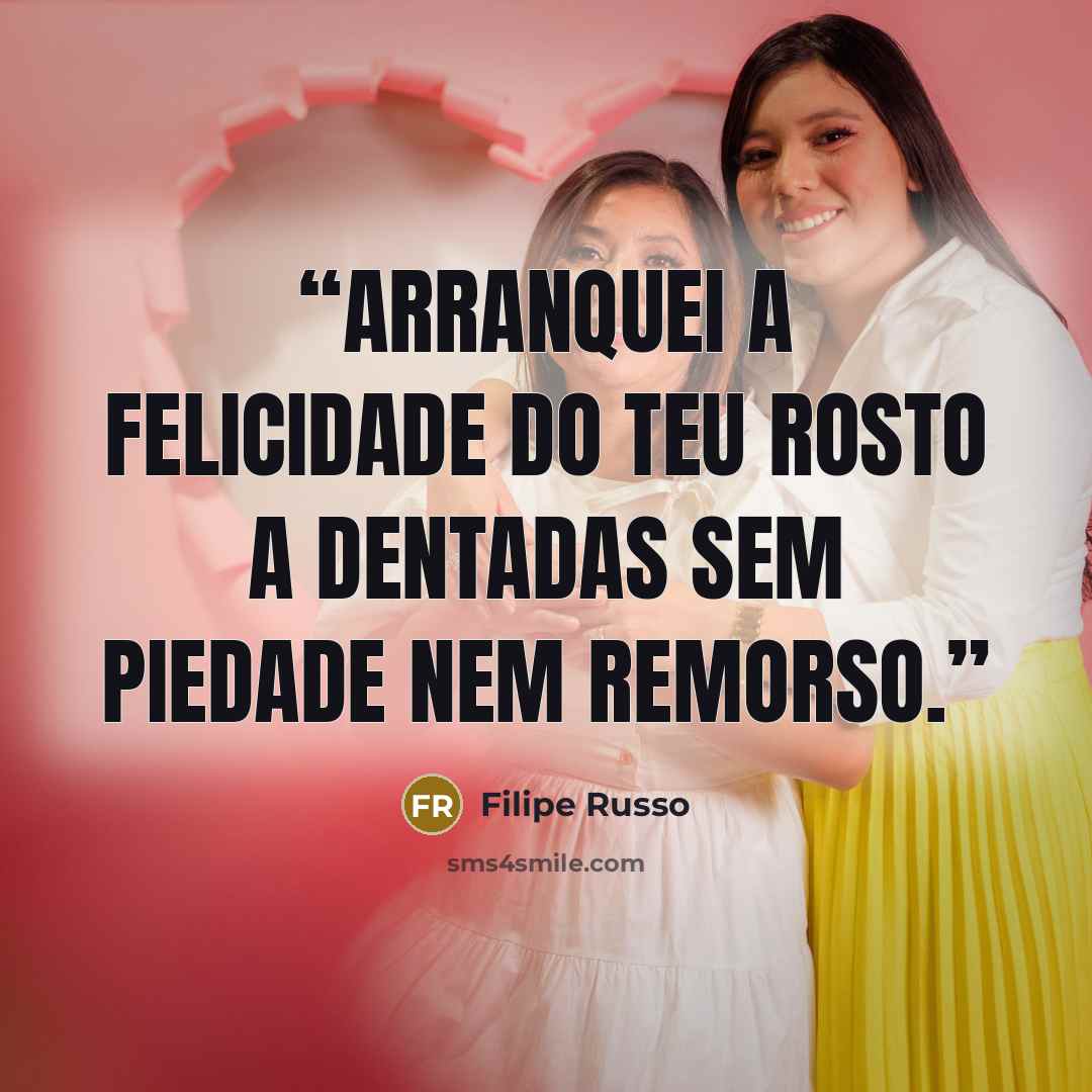 “Arranquei a felicidade do teu rosto a dentadas sem piedade nem remorso.” quote by Filipe Russo