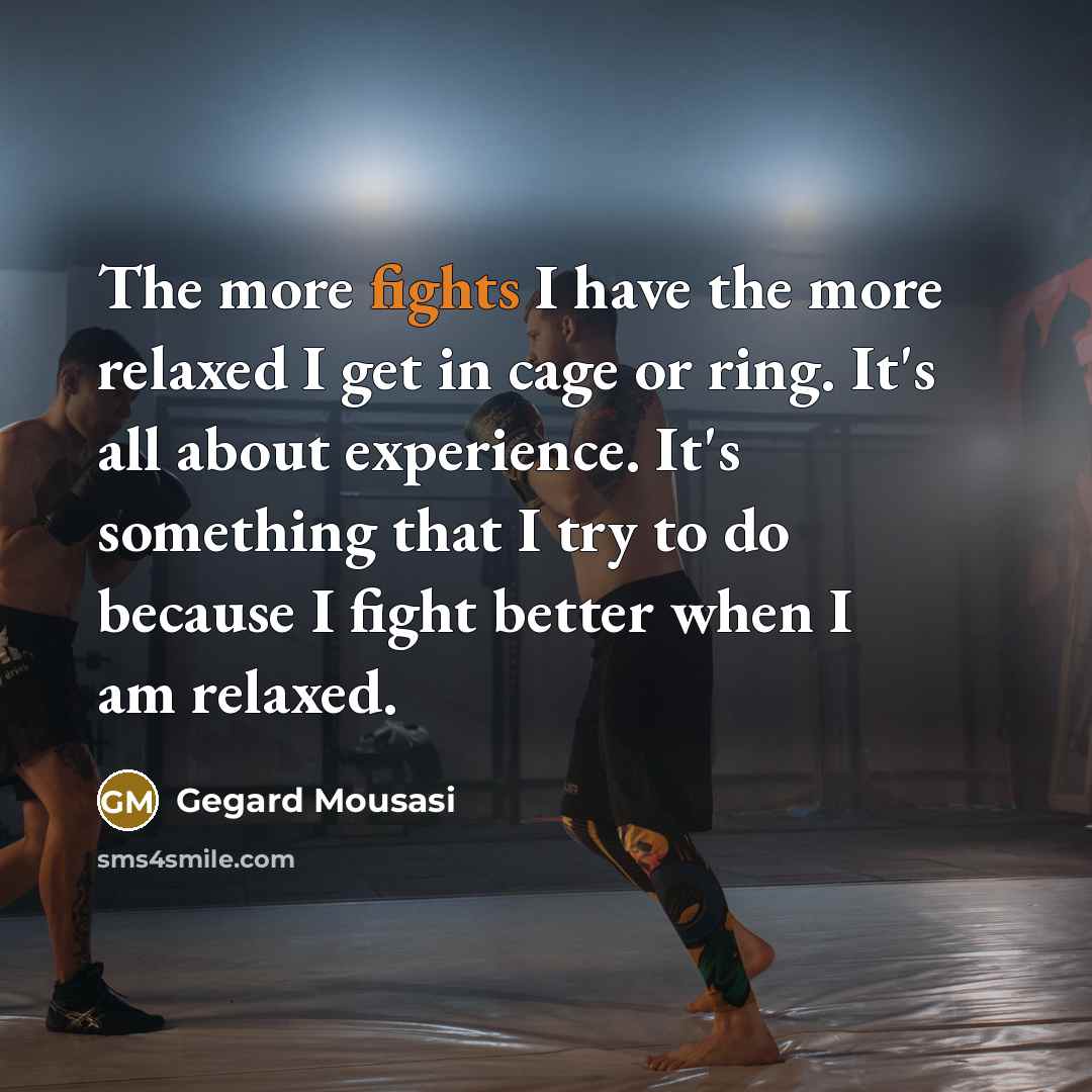 “The more fights I have the more relaxed I get…” quote by Gegard Mousasi