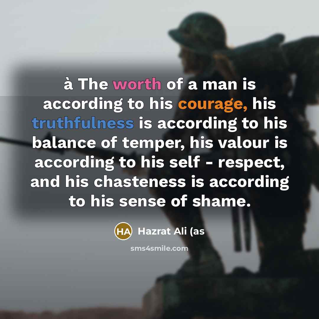 “à The worth of a man is according to his…” quote by Hazrat Ali (as